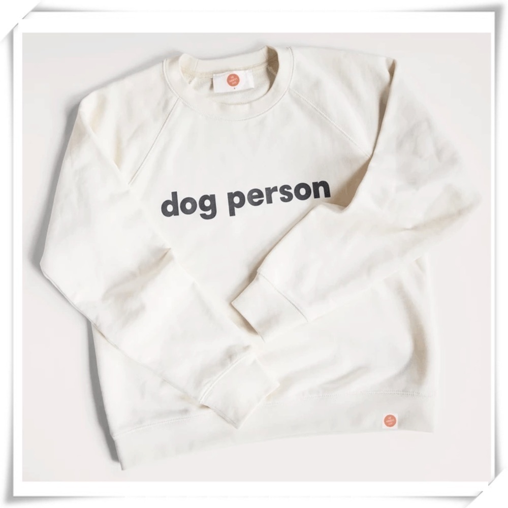 DOG Person Logo Crew Neck Jersey Sweatshirt in Vanilla Cream